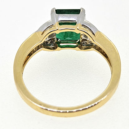 Emerald and Diamond Cluster Ring Em2.30 D0.28