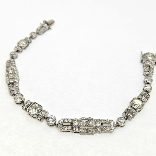 Art Deco 10cts Diamond Bracelet in Platinum