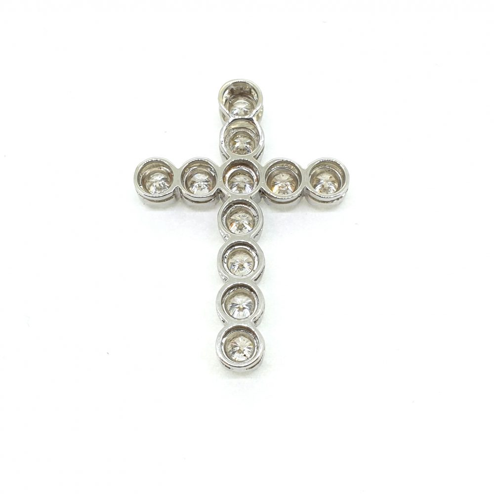 4.46ct Diamond Cross Pendant in 18ct White Gold