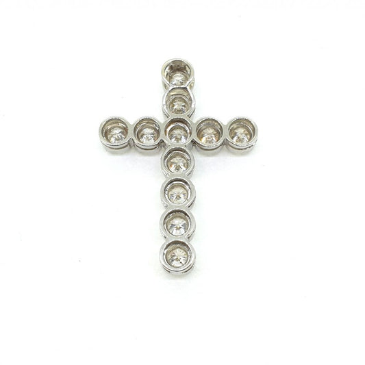 4.46ct Diamond Cross Pendant in 18ct White Gold