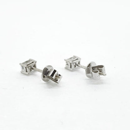 0.50ct Emerald Cut Diamond Stud Earrings in 18ct White Gold