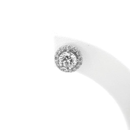 Diamond Halo Cluster Stud Earrings, 1.01 carats