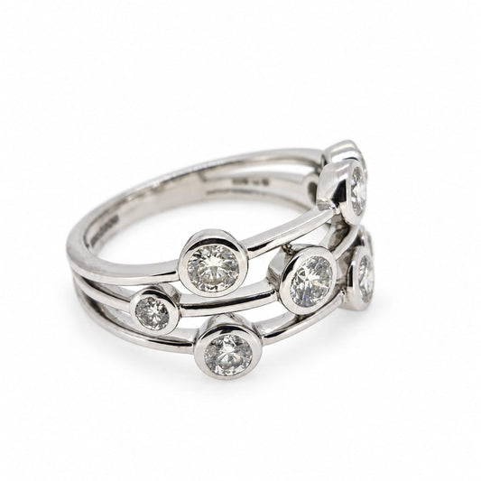 Contemporary 1.30ct Diamond Bubble Ring in Platinum