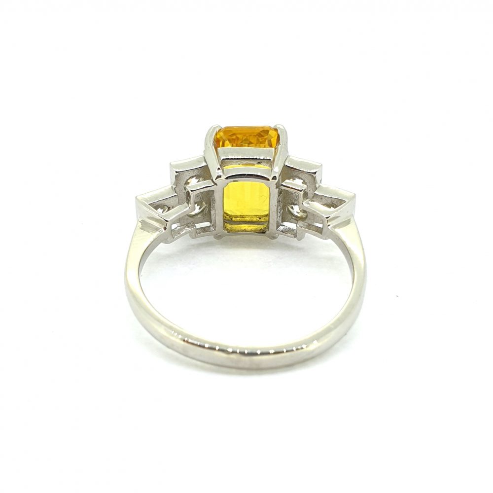 3ct Yellow Sapphire and Diamond Dress Ring in Platinum