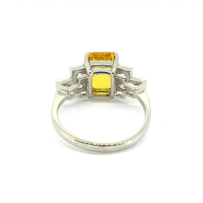 3ct Yellow Sapphire and Diamond Dress Ring in Platinum
