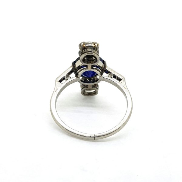 Sapphire and Diamond Three Stone Ring in Platinum
