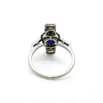 Sapphire and Diamond Three Stone Ring in Platinum