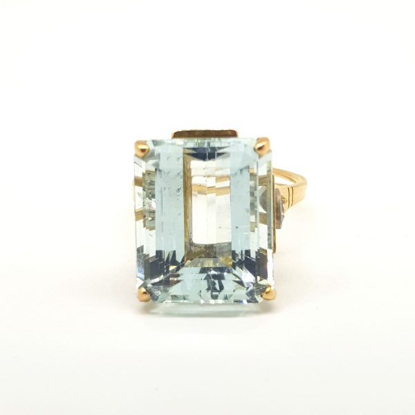 19.59ct Aquamarine and Diamond Cocktail Ring