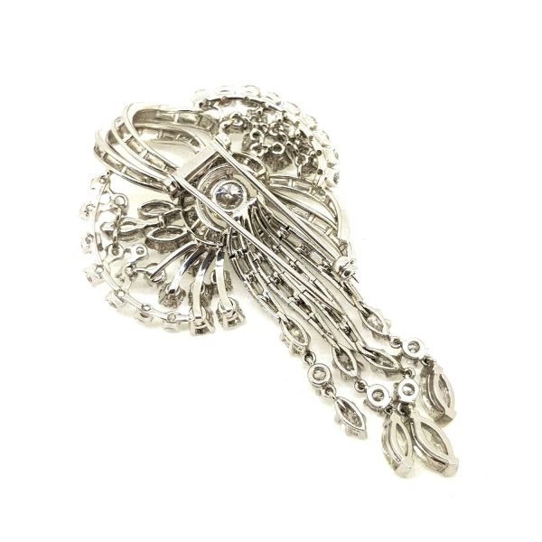Vintage 1940's Diamond and Platinum Floral Spray Brooch