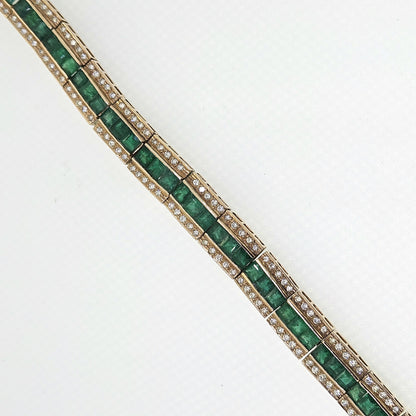 Emerald and Diamond Bracelet Emerald Est. 9.0cts  Diamond Est 3.0 cts