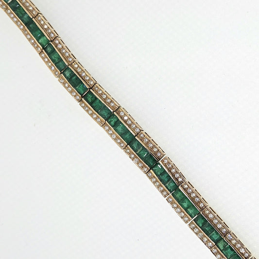 Emerald and Diamond Bracelet Emerald Est. 9.0cts  Diamond Est 3.0 cts