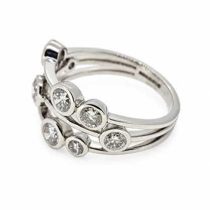 Diamond bubble ring, Platinum Total Diamonds 1.30cts