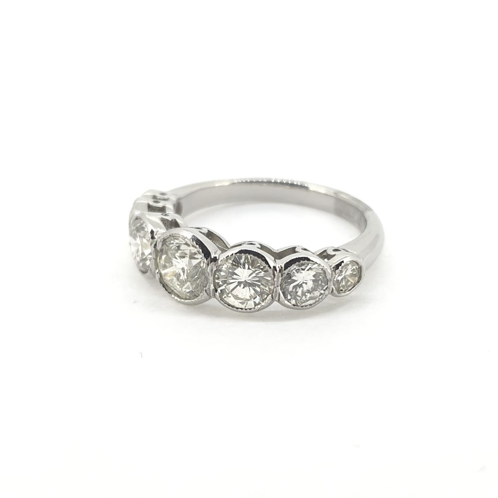 Seven Stone Diamond Ring in Platinum, 2.30 carats