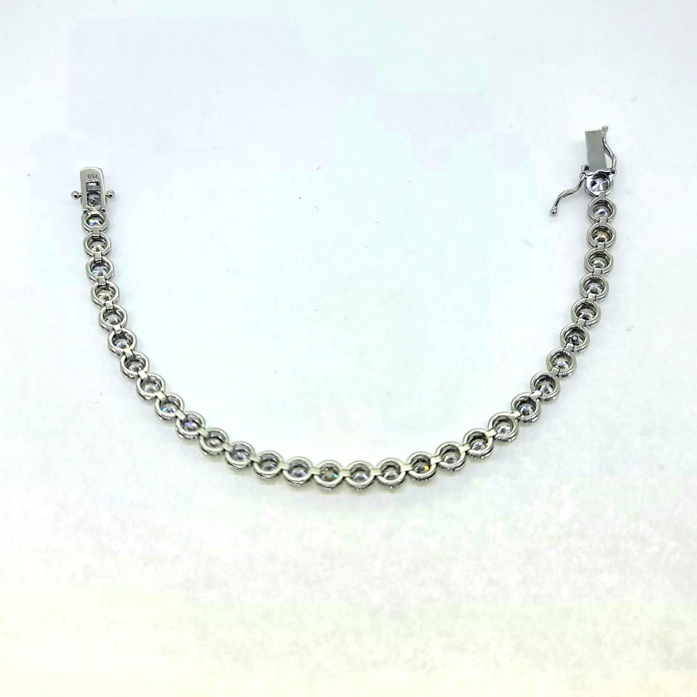 Diamond Line Tennis Bracelet in 18ct White Gold, 6.47 carats