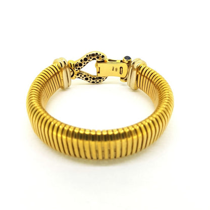 Vintage Italian 18ct Yellow Gold Turbo Gas Tube Bracelet