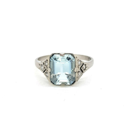 2ct Aquamarine and Diamond Dress Ring in Platinum