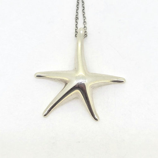 Tiffany and Co Silver Starfish Pendant with Chain by Elsa Peretti