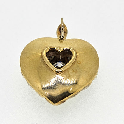 Old Cut Diamond Heart est.7cts Silver Set