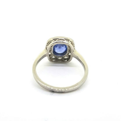 1.10ct Sapphire and Diamond Cluster Ring in 18ct White Gold