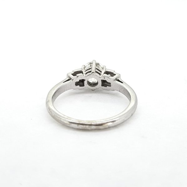 0.70ct Diamond Solitaire Ring with Baguette Shoulders