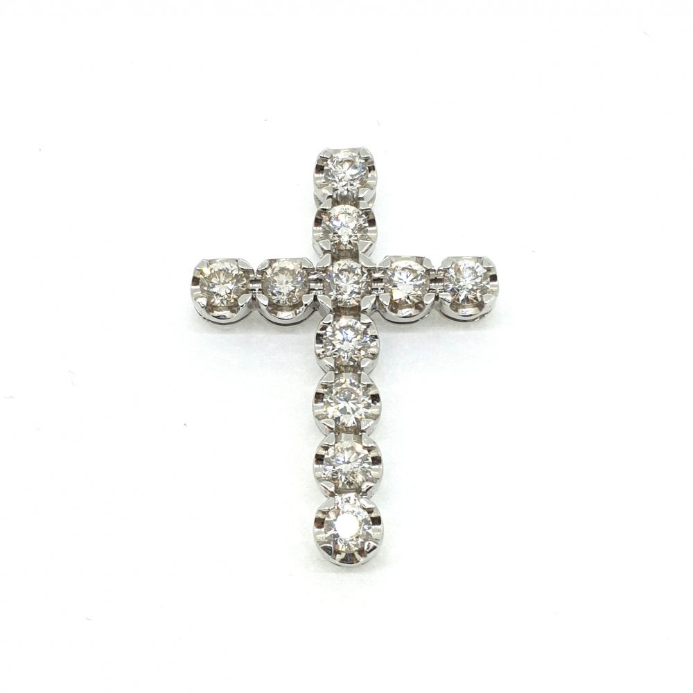 4.46ct Diamond Cross Pendant in 18ct White Gold