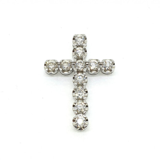 4.46ct Diamond Cross Pendant in 18ct White Gold