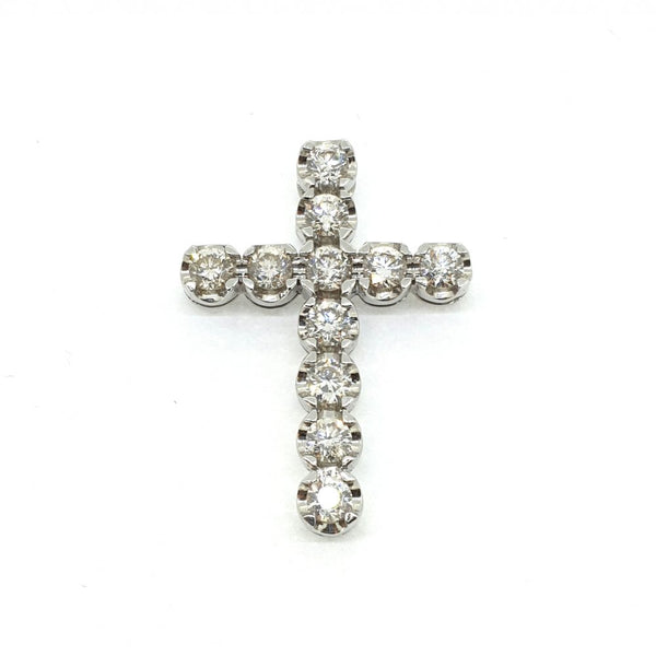 4.46ct Diamond Cross Pendant in 18ct White Gold