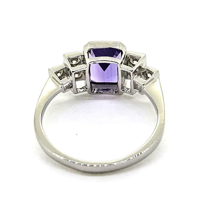 1.50ct Amethyst and Diamond Ring in Platinum