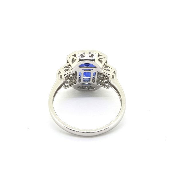 3.46ct Sapphire and Diamond Cluster Dress Ring