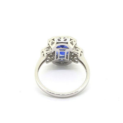 3.46ct Sapphire and Diamond Cluster Dress Ring