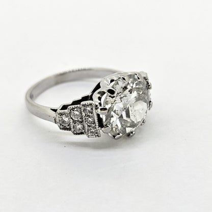 Vintage 4.20ct Old Cut Diamond Solitaire Engagement Ring