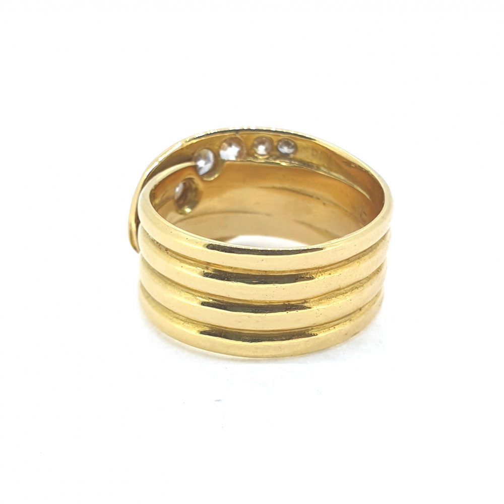 Diamond Snake Ring in 18ct Yellow Gold