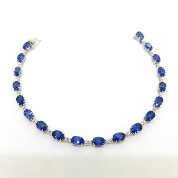 11.78ct Oval Sapphire and Diamond Line Bracelet