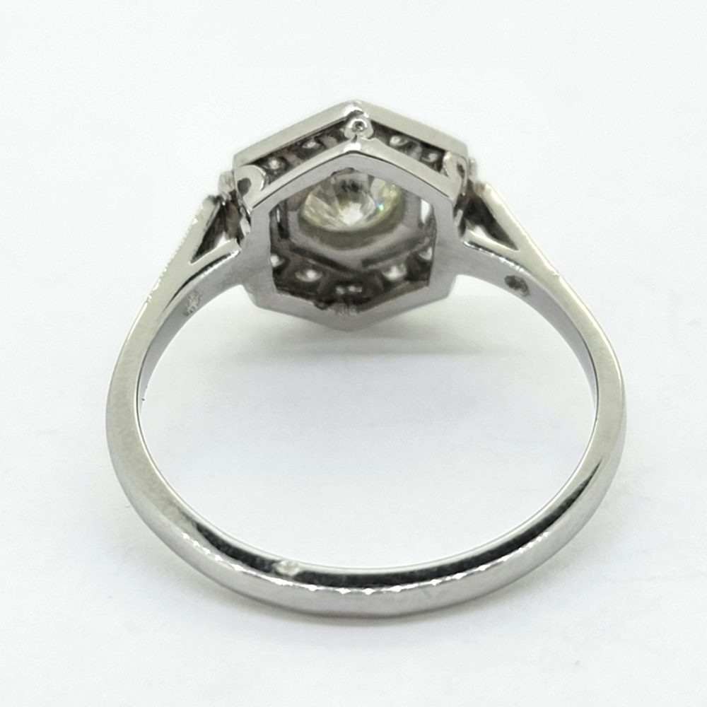 0.75ct Diamond Hexagonal Cluster Ring in Platinum