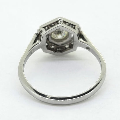 0.75ct Diamond Hexagonal Cluster Ring in Platinum