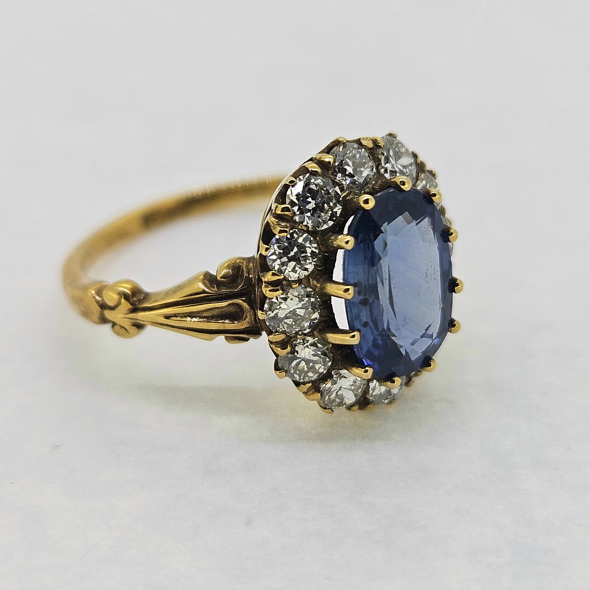 Sapphire and Diamond Cluster Engagement Ring S2.10 D.90 18ct