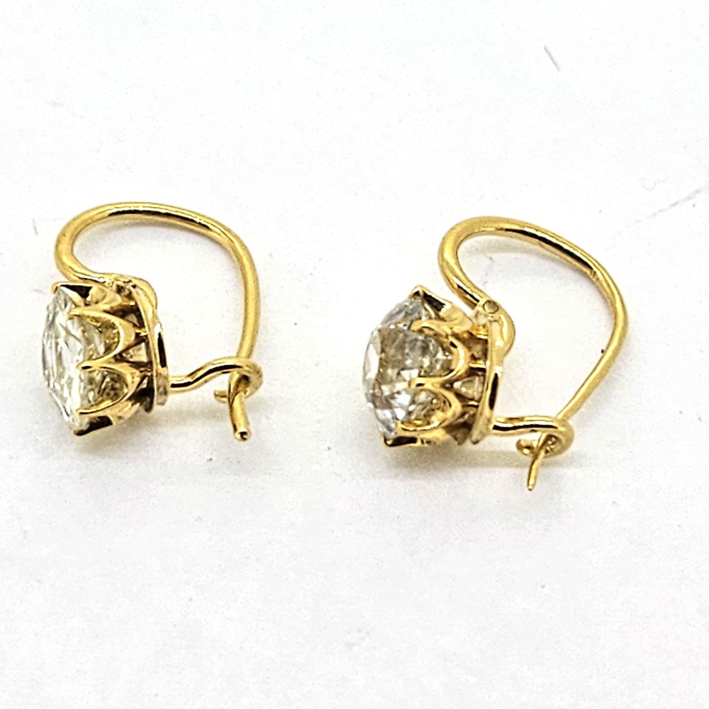 Victorian Antique 2.50ct Old Cut Diamond Solitaire Drop Earrings