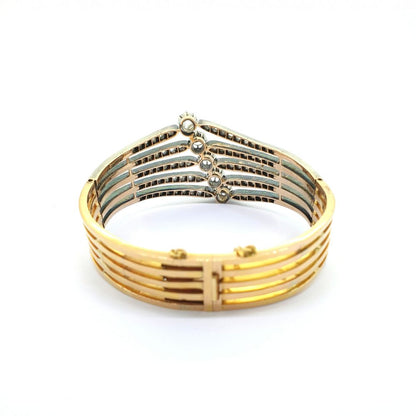 Antique French Old Cut Diamond Bangle Bracelet