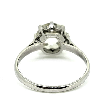 2.55cts Old Cut Solitaire Diamond Engagement Ring in Platinum