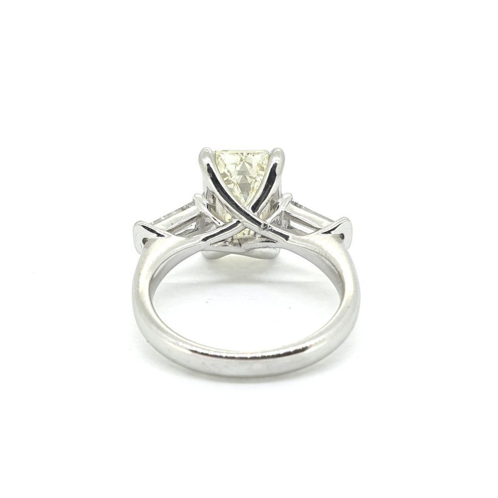 4.14ct Emerald Cut Diamond Solitaire Engagement Ring in Platinum