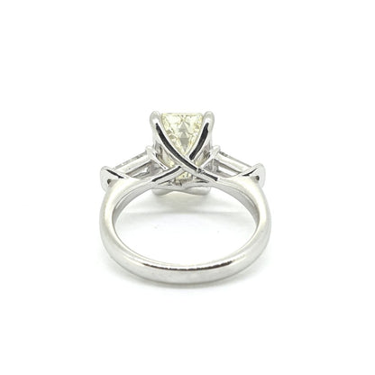 4.14ct Emerald Cut Diamond Solitaire Engagement Ring in Platinum
