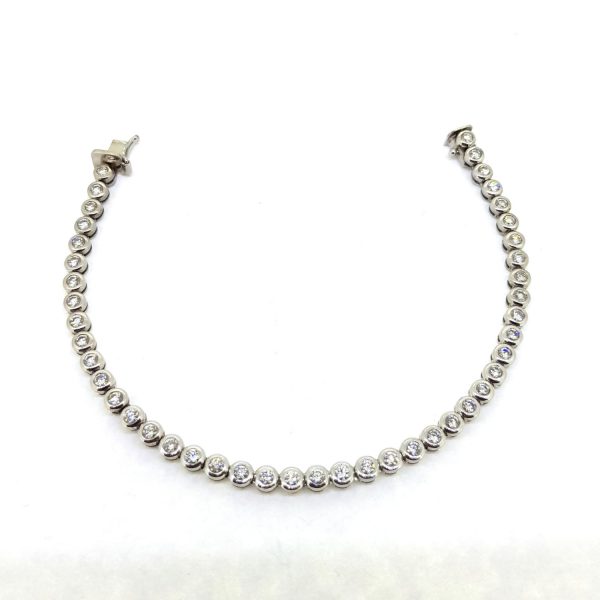 Diamond Line Bracelet in Rubover Setting, 4.40 carats
