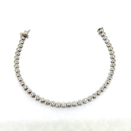 Diamond Line Bracelet in Rubover Setting, 4.40 carats