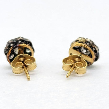 1.20ct Old Cut Diamond Cluster Stud Earrings