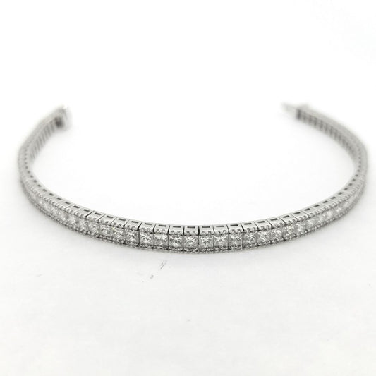 Princess Cut Diamond Line Bracelet, 6.34 carat total