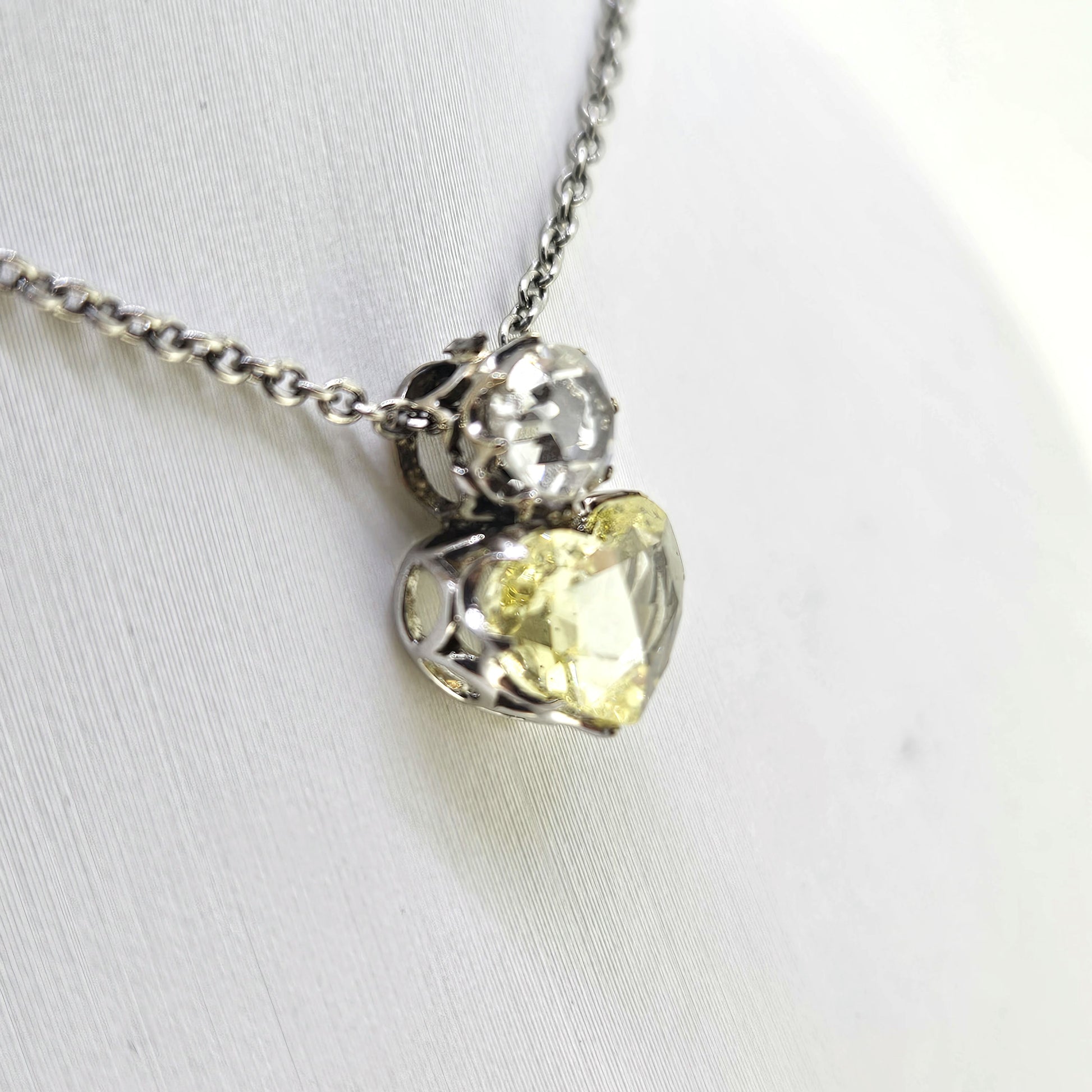 Old Cut Diamond Heart Platinum 