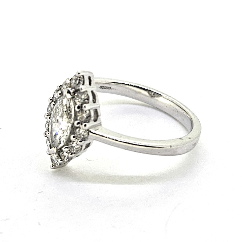 0.50ct Marquise Diamond Navette Cluster Engagement Ring