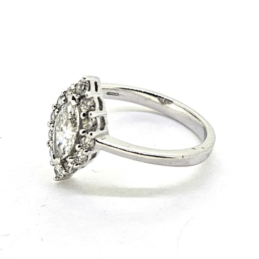 0.50ct Marquise Diamond Navette Cluster Engagement Ring