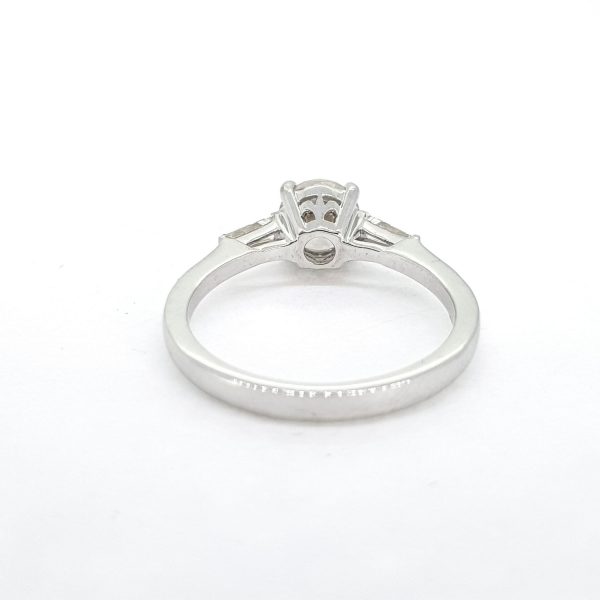 1.09ct Diamond Solitaire Engagement Ring with Baguette Shoulders