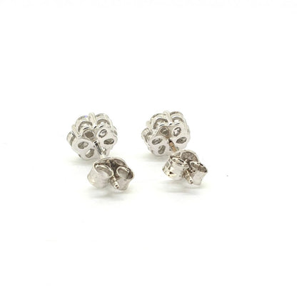 Diamond Flower Cluster Stud Earrings, 1.01 carats